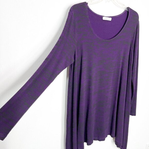 Bryn Walker Chester tunic top Purple Space Dye lagenlook Size S Oversized - Picture 3 of 8